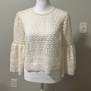 J. Crew off white lace crop